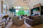 Vaulted ceiling living room